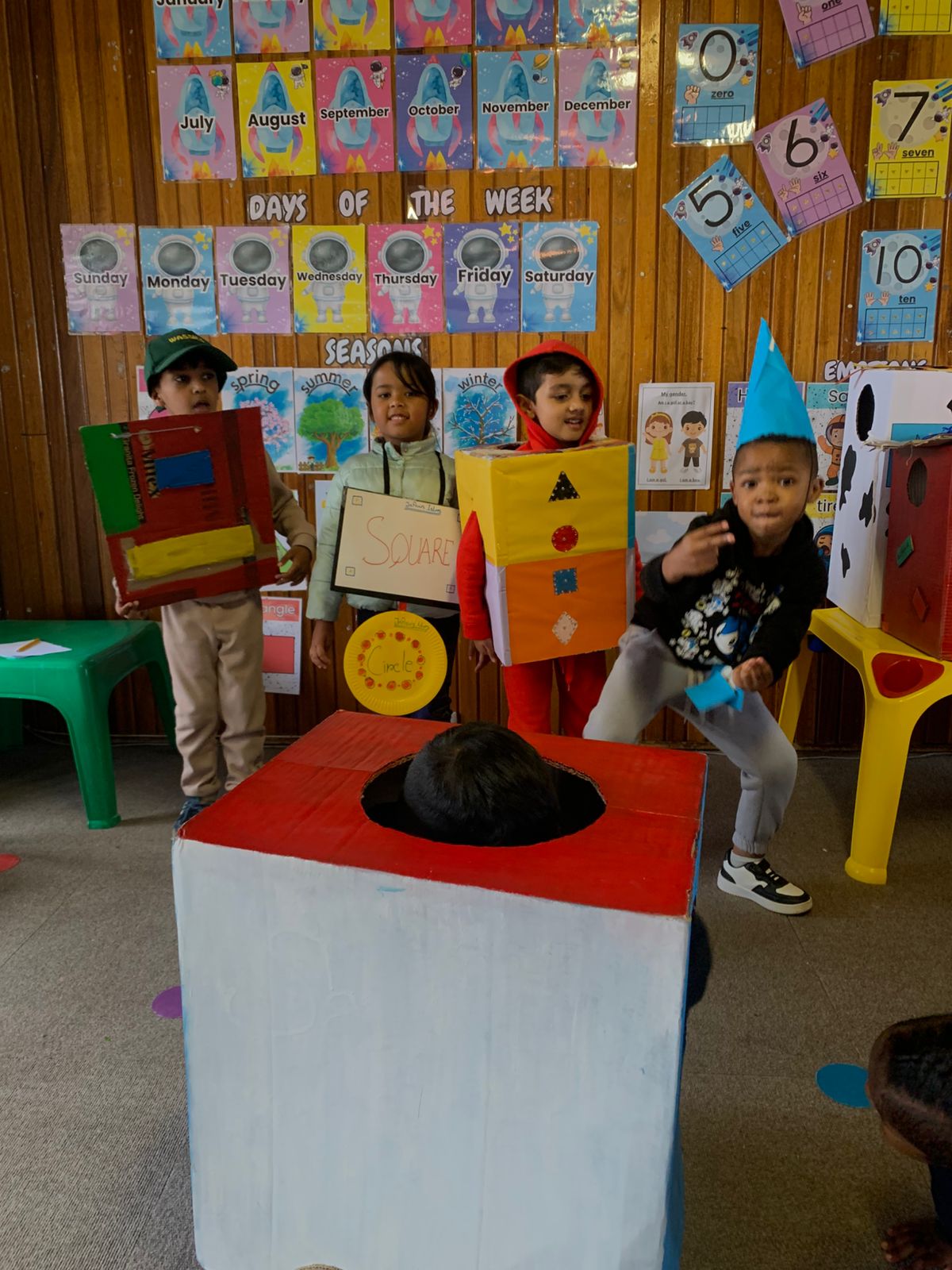 Students expressing happiness and unity